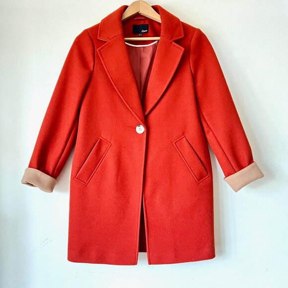 NEW! ETAM Paris manteau de petit ami in Rust Orange colour- Size S - Picture 8 of 16
